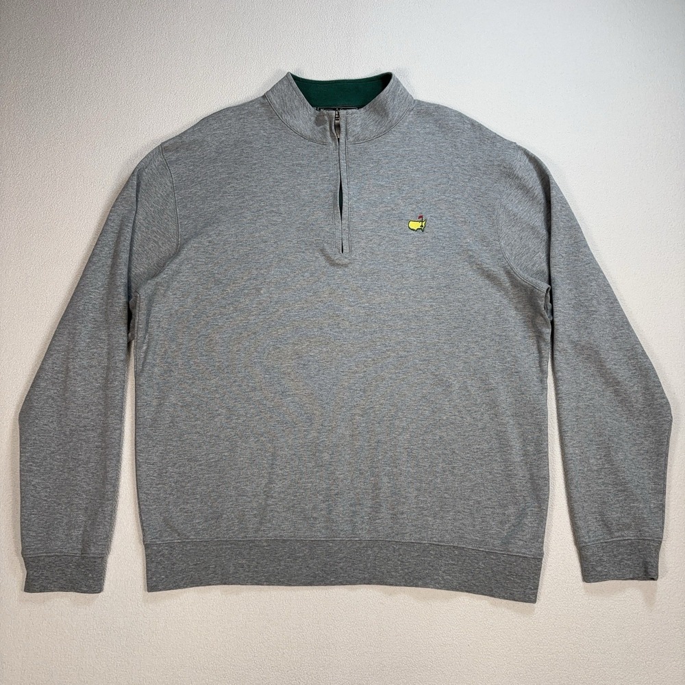 Masters Collection 1/4 Zip Men's L Gray 100% Pima Cotton Golf Pullover Logo